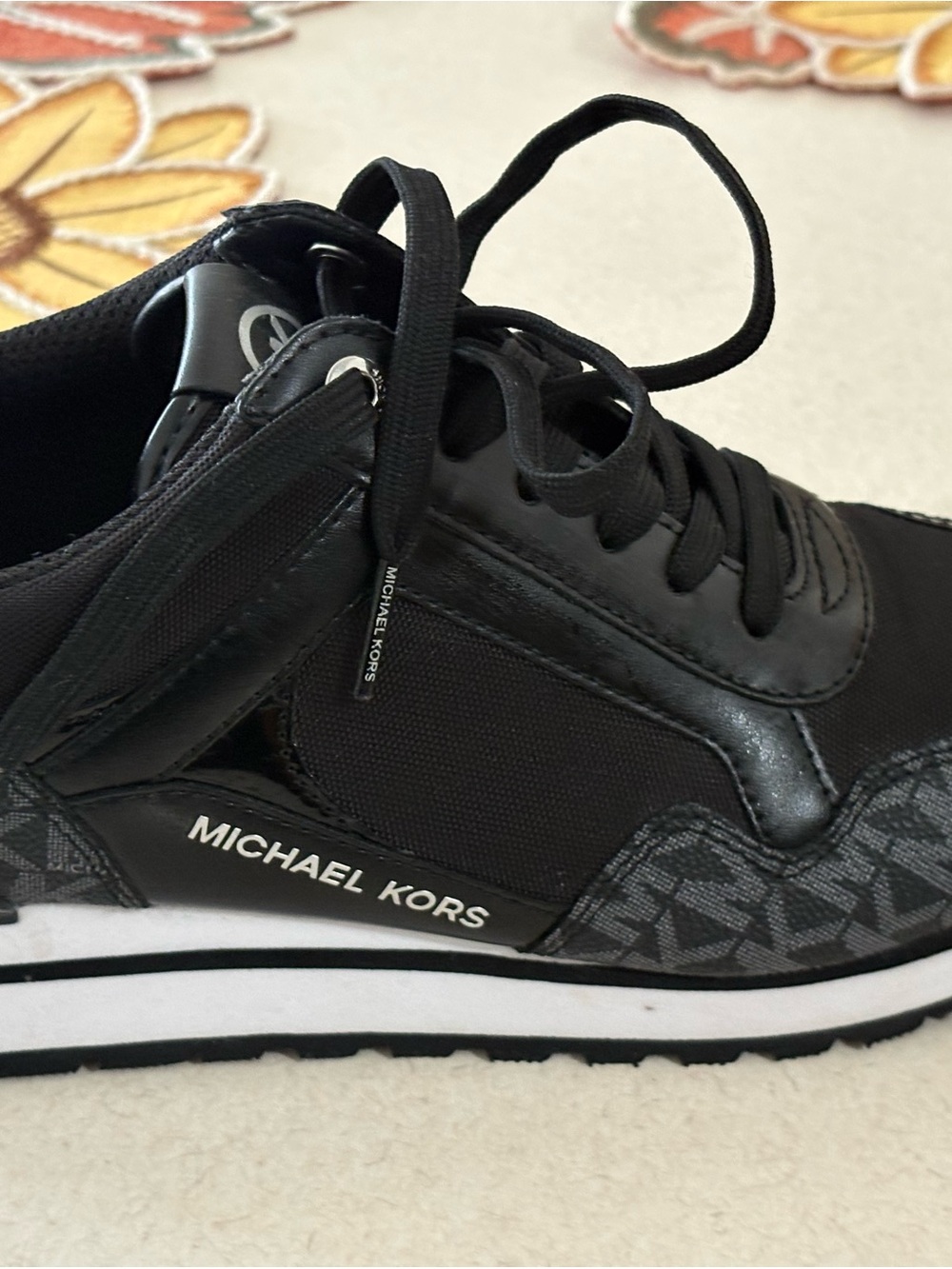 Michael Kors Men's Black and Gray Logo Runner Sneakers